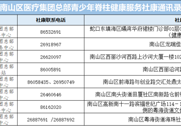 南山区8家社康站点协同布局 织密青少年脊柱健康防护网